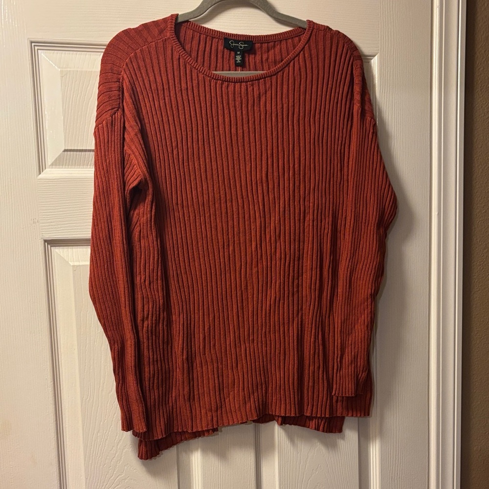Jessica Simpson NWT Orange Ribbed Tunic Sweater